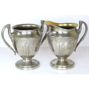 Vintage Westinghouse Silverplate Creamer and Sugar Set Art Deco Handles 2pc